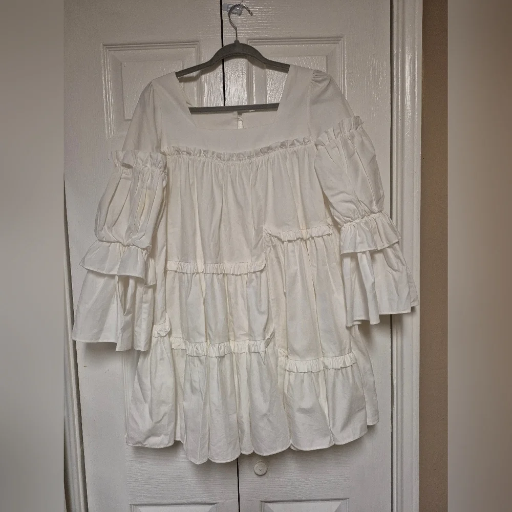 Aje L'espirit Ruffle Mini Dress Size L - Picture 5 of 8